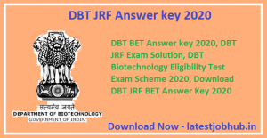 DBT JRF Answer Key 2022 - NTA GAT-B BET Paper Solution