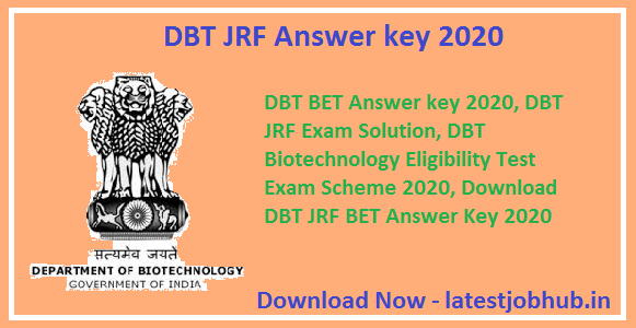 DBT JRF Answer key 2020