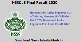 HSSC JE Final Result 2020