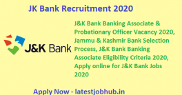 JK Bank PO Recruitment 2020