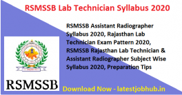 RSMSSB Lab Technician Syllabus 2020