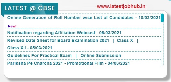 Revised Time Table CBSE 12th Board Exam