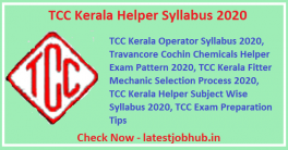 TCC Kerala Helper Syllabus 2020