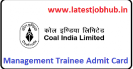 Coal India MT Exam Hall Ticket