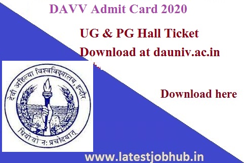 DAVV UG PG Hall Ticket 2020