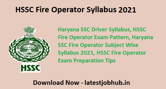 HSSC-Fire-Operator-Syllabus-2021