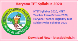 Haryana TET Syllabus 2020