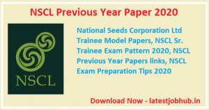 NSCL Previous Year Paper 2020