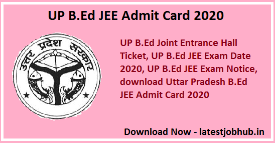 UP B.Ed JEE Admit Card 2020
