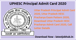 UPHESC Principal Admit Card 2021
