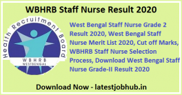 WBHRB Staff Nurse Result 2020