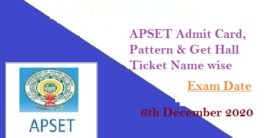 APSET Admit Card 2020