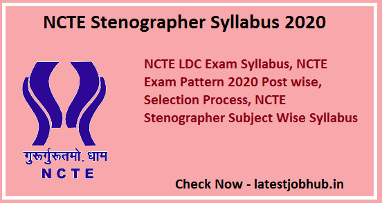 NCTE-Stenographer-Syllabus-2020