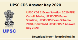 UPSC CDS Answer Key 2020