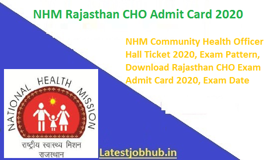 NHM Rajasthan CHO Admit Card 2020