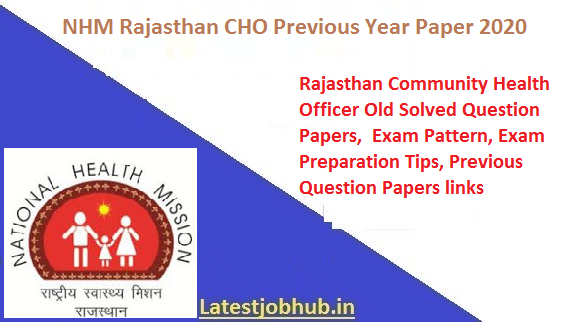NHM-Rajasthan-CHO-Previous-Year-Paper-2020