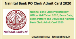 Nainital Bank PO Clerk Admit Card 2020