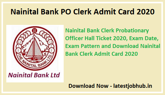 Nainital Bank PO Clerk Admit Card 2020