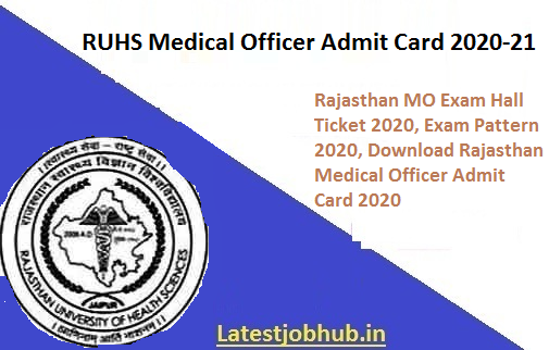 RUHS Medical Officer Admit Card 2021