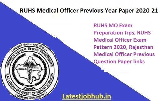 RUHS Medical Officer Previous Year Papers 2020