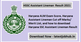 HSSC Assistant Lineman Result 2021