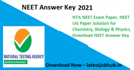 NTA NEET UG Answer key 2022