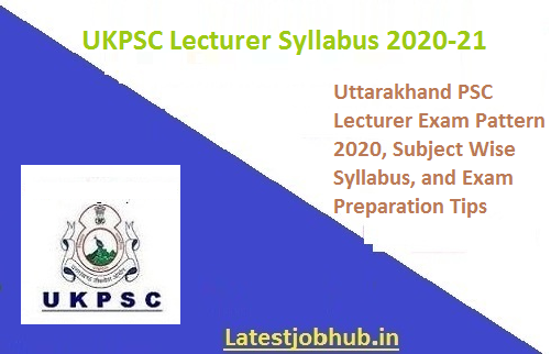 UKPSC Lecturer Syllabus 2021