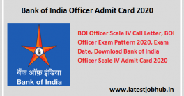 Bank of India Officer Admit Card 2020