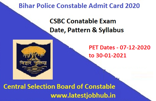 Bihar Police Constable Admit Card 2021