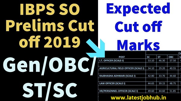 IBPS SO Prelims Cut off Marks 2020