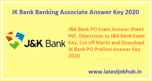 JK Bank Banking Associate Answer Key 2020