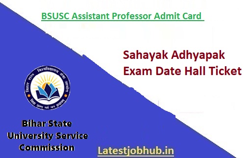 BSUSC Assistant Professor Admit Card