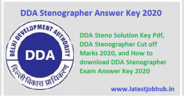 DDA Stenographer Answer Key 2021