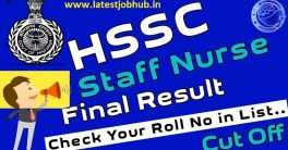 HSSC Staff Nurse Cut off Marks 2021