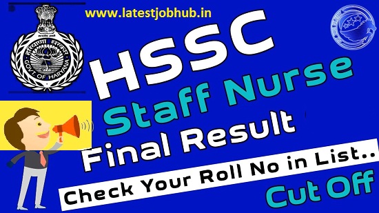 HSSC Staff Nurse Cut off Marks 2021