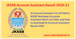 JKSSB Account Assistant Result 2020