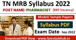 TN MRB Pharmacist Syllabus 2022