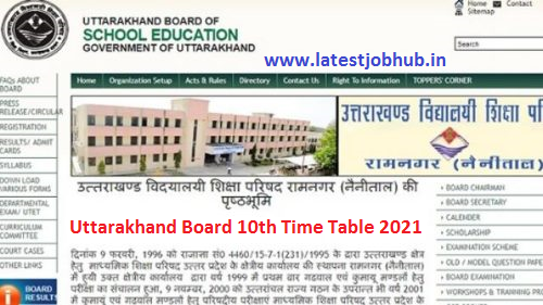 Uttarakhand-Board-10th-Time-Table-2021