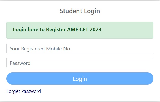 AME CET Admit Card 2023