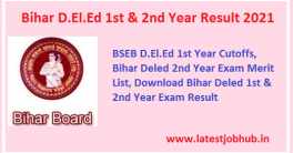 Bihar D.El.Ed 1st & 2nd Year Result 2021