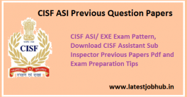 CISF ASI Previous Question Papers 2022