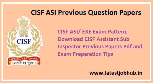CISF ASI Previous Question Papers 2022