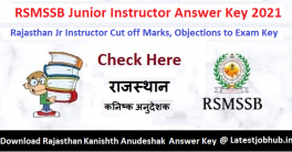 RSMSSB Junior Instructor Answer Key 2021