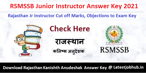 RSMSSB Junior Instructor Answer Key 2021