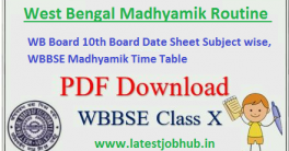 West Bengal Madhyamik Exam Routine