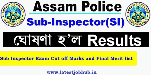 Assam Police Sub Inspector Cut off Marks 2023