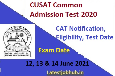 CUSAT CAT Application Form 2021