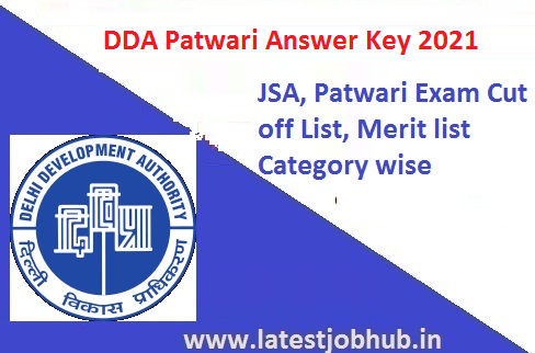 DDA Patwari Answer Key 2021