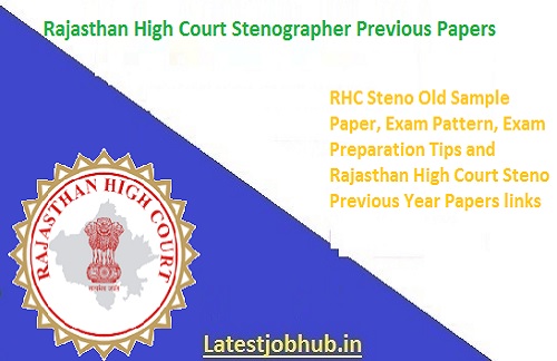 Rajasthan High Court Stenographer Previous Papers 2023-24