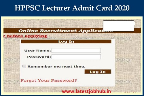 HPPSC Lecturer Admit Card 2021